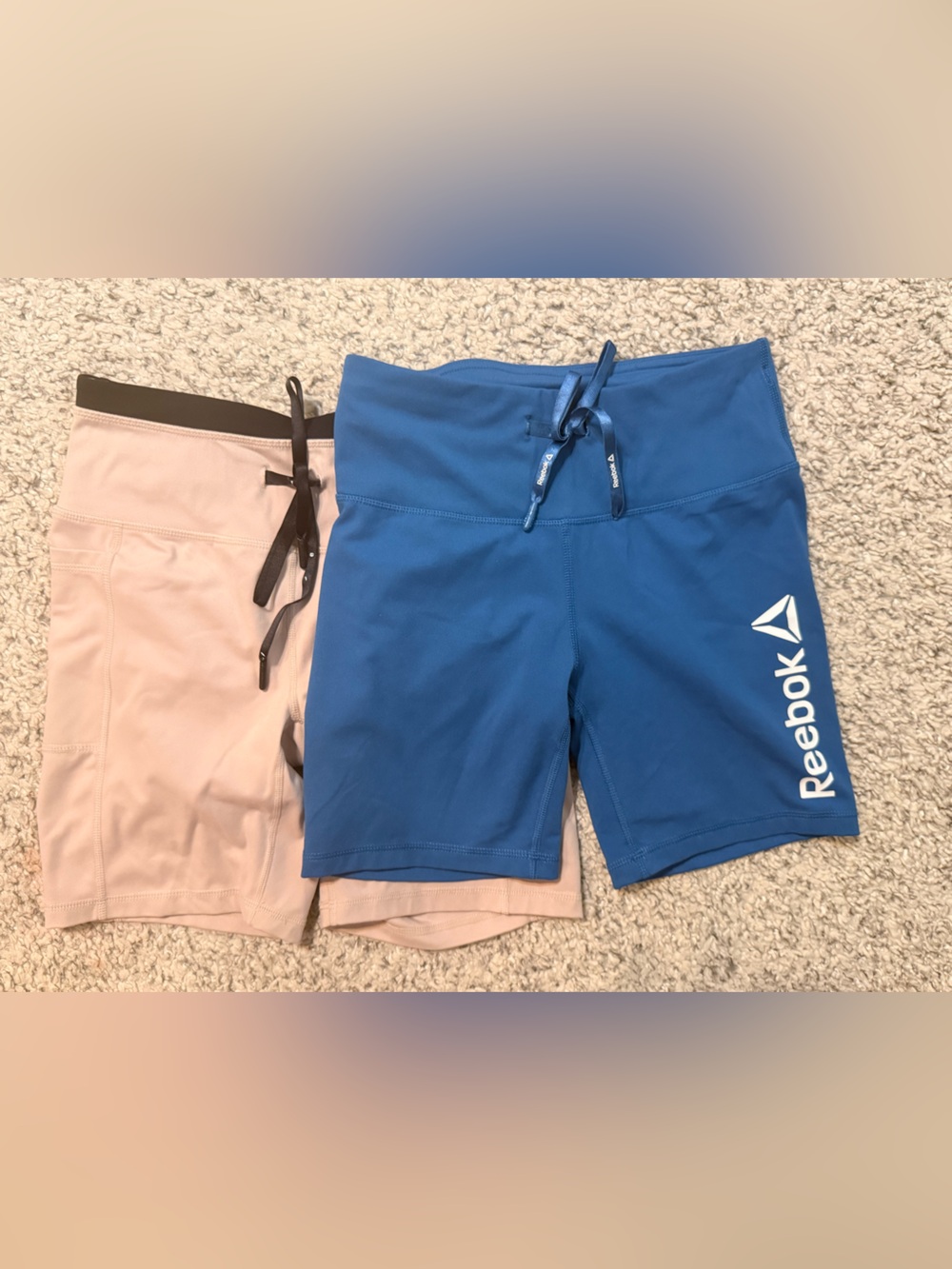 Reebok Blue and Blush Athletic Shorts Duo
